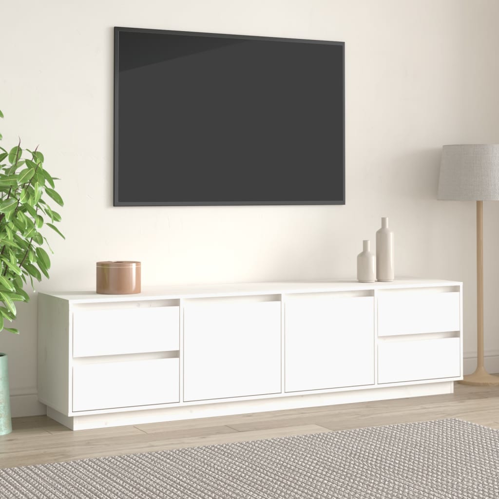 Tv-Benk Hvit 176X37X47,5 Cm Heltre Furu