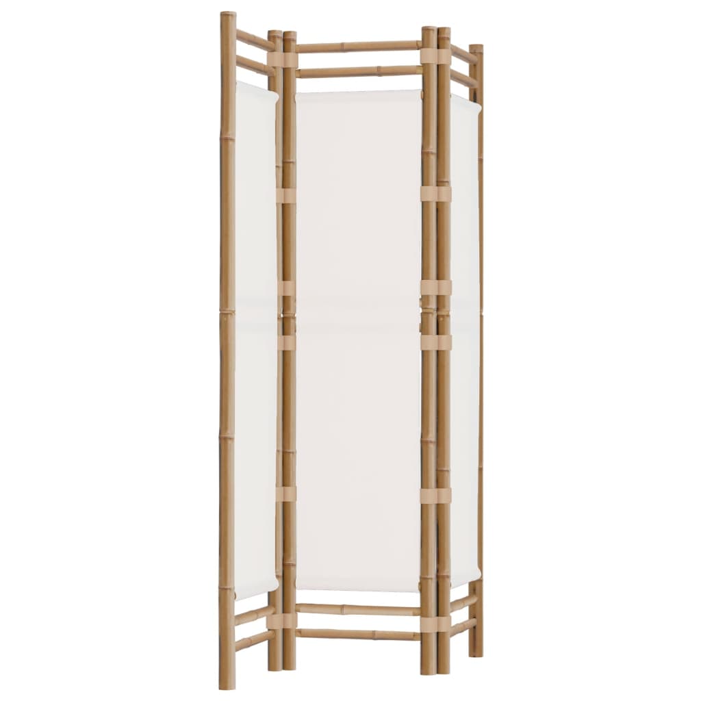Sammenleggbar Romdeler 3 Paneler 120 Cm Bambus Og Lerret