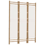 Sammenleggbar Romdeler 3 Paneler 120 Cm Bambus Og Lerret