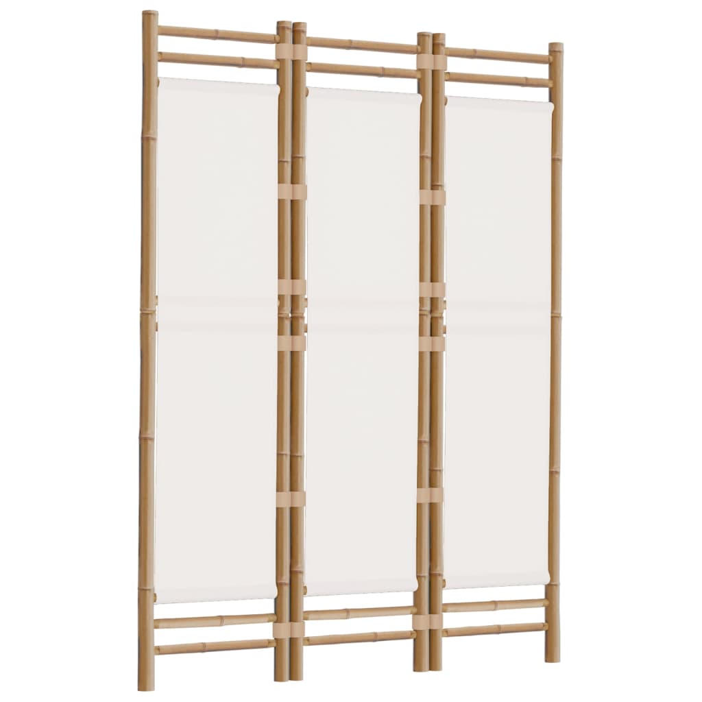 Sammenleggbar Romdeler 3 Paneler 120 Cm Bambus Og Lerret