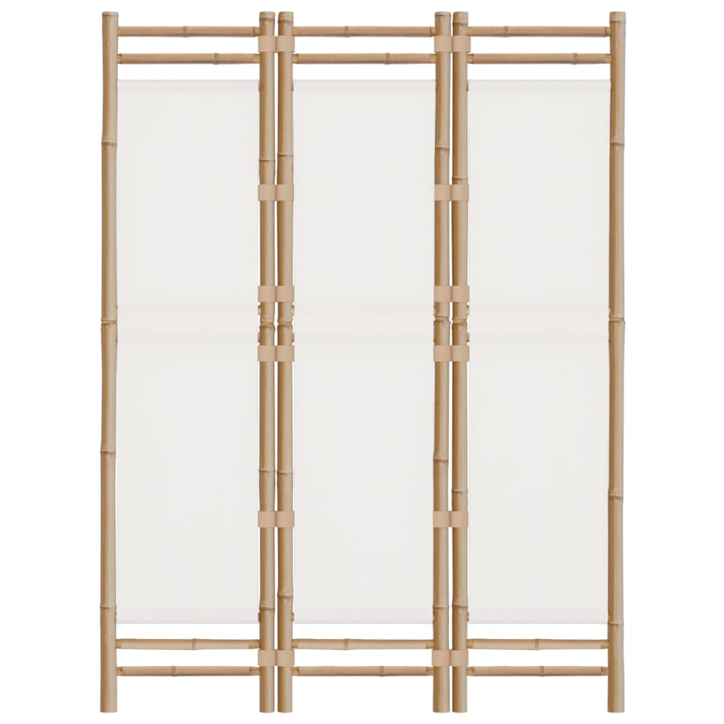 Sammenleggbar Romdeler 3 Paneler 120 Cm Bambus Og Lerret
