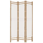 Sammenleggbar Romdeler 3 Paneler 120 Cm Bambus Og Lerret