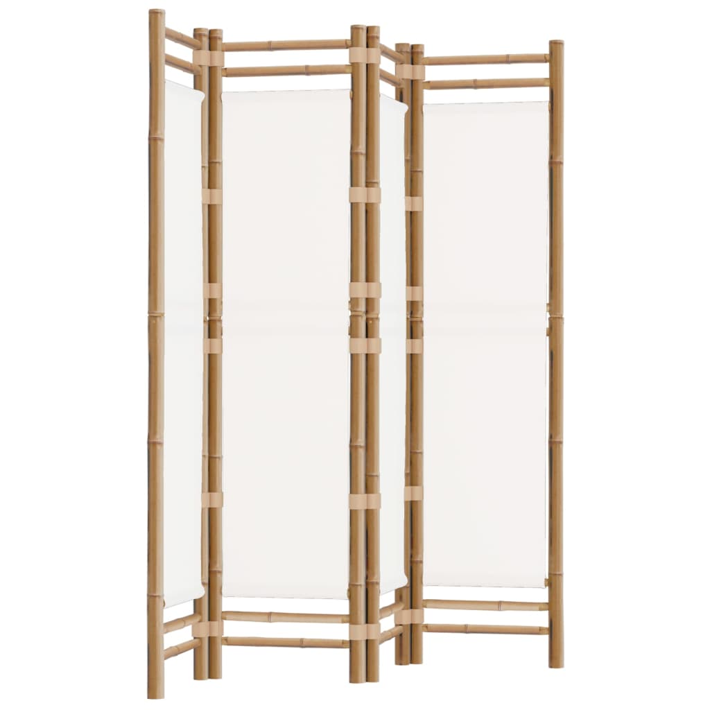 Sammenleggbar Romdeler 4 Paneler 160 Cm Bambus Og Lerret