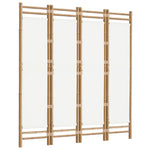Sammenleggbar Romdeler 4 Paneler 160 Cm Bambus Og Lerret