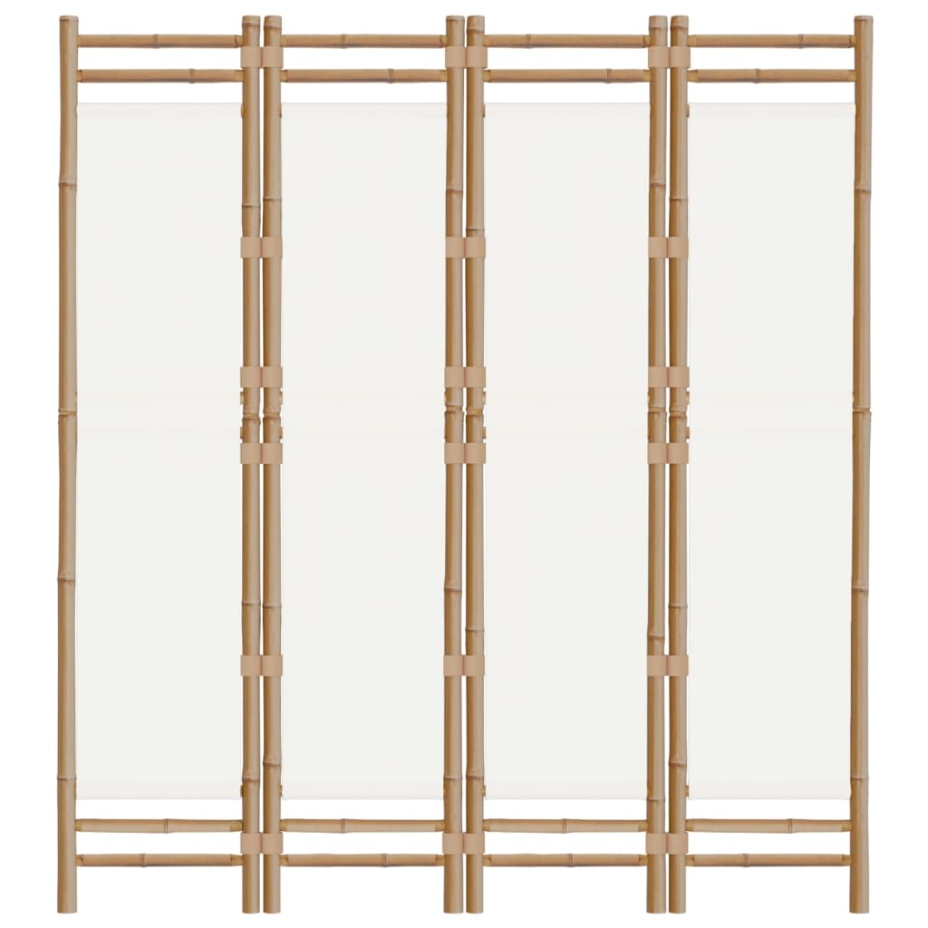 Sammenleggbar Romdeler 4 Paneler 160 Cm Bambus Og Lerret