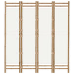 Sammenleggbar Romdeler 4 Paneler 160 Cm Bambus Og Lerret