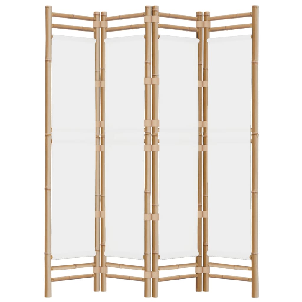 Sammenleggbar Romdeler 4 Paneler 160 Cm Bambus Og Lerret