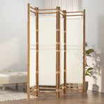 Sammenleggbar Romdeler 4 Paneler 160 Cm Bambus Og Lerret