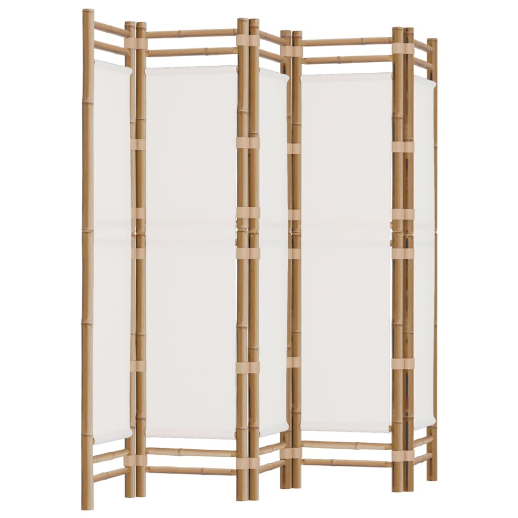Sammenleggbar Romdeler 5 Paneler 200 Cm Bambus Og Lerret