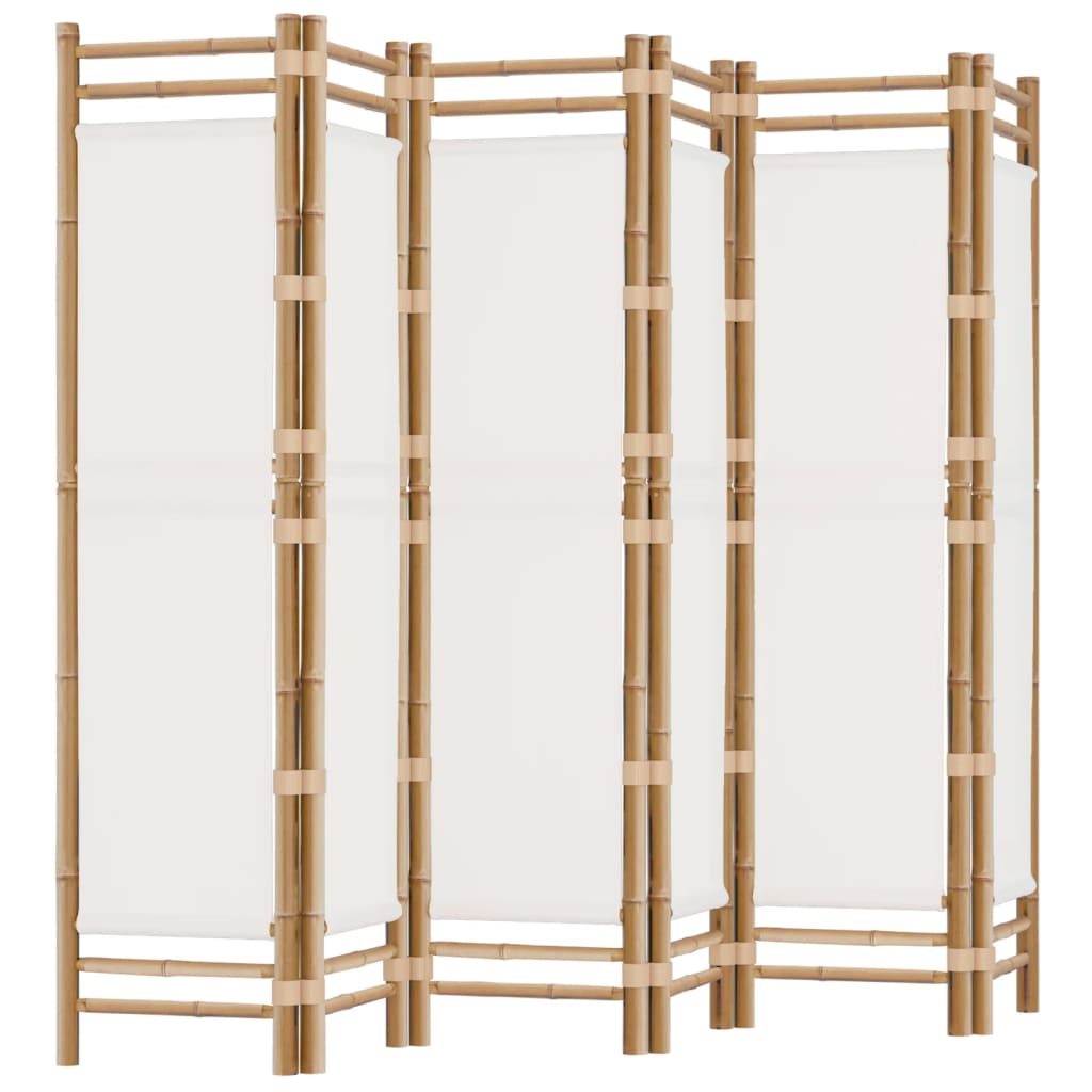 Sammenleggbar Romdeler 6 Paneler 240 Cm Bambus Og Lerret