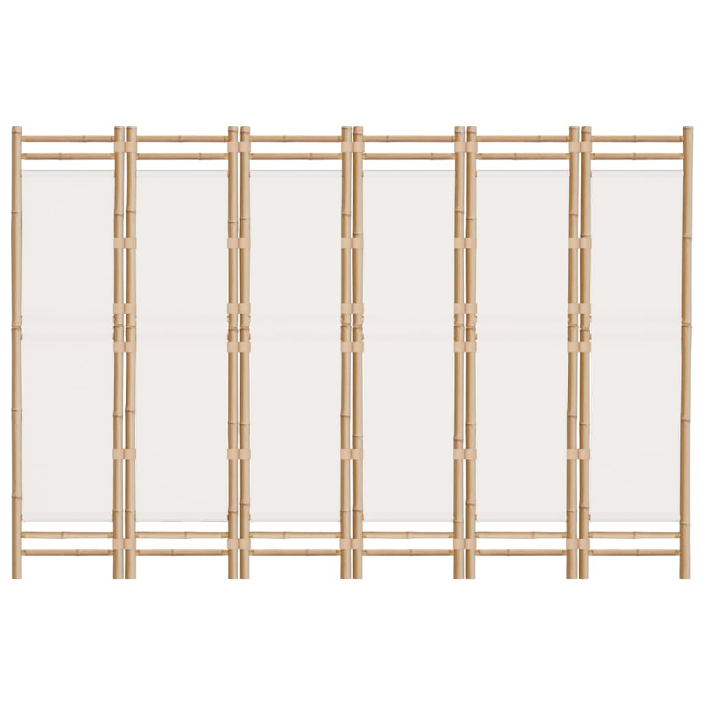 Sammenleggbar Romdeler 6 Paneler 240 Cm Bambus Og Lerret