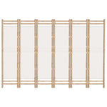 Sammenleggbar Romdeler 6 Paneler 240 Cm Bambus Og Lerret