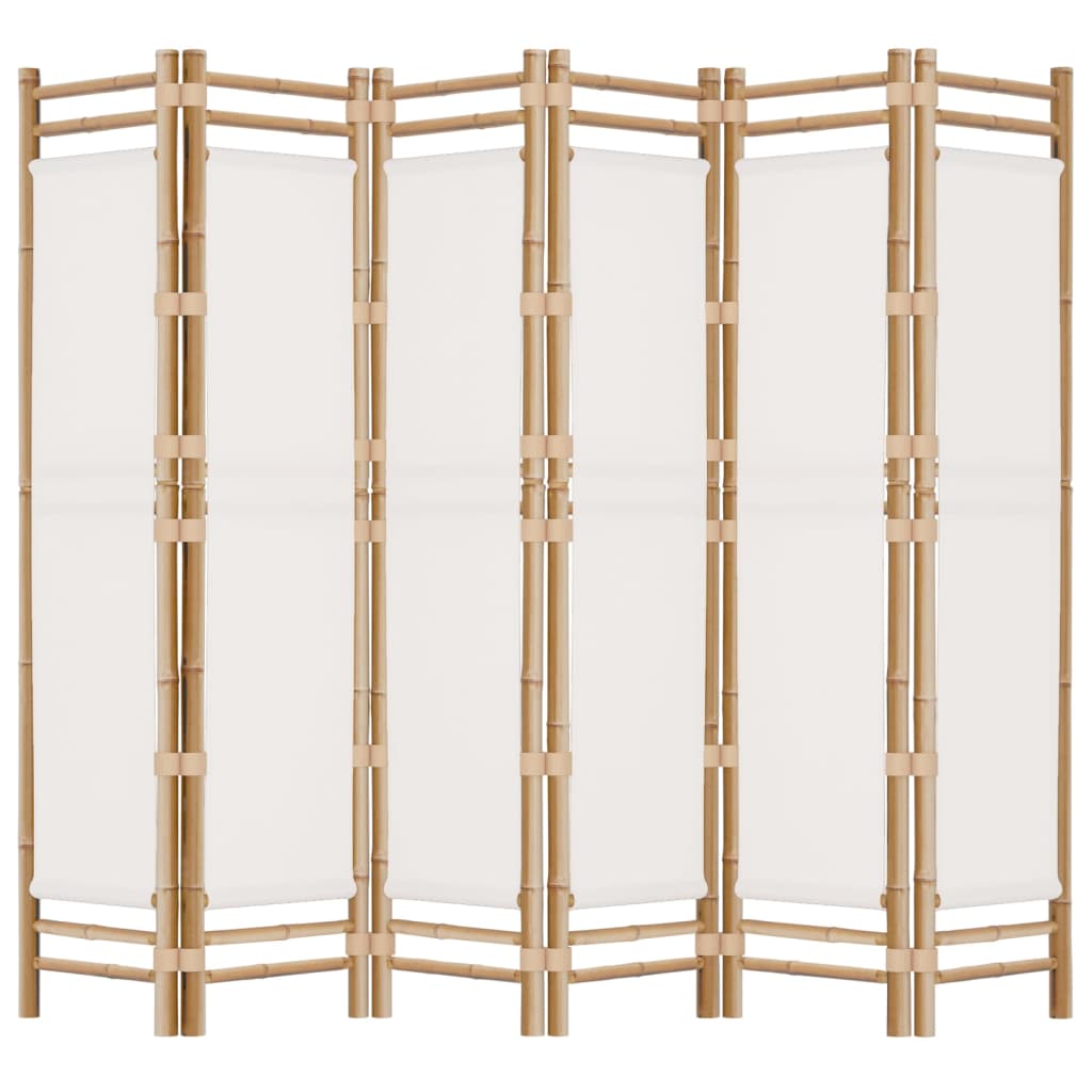 Sammenleggbar Romdeler 6 Paneler 240 Cm Bambus Og Lerret