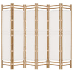 Sammenleggbar Romdeler 6 Paneler 240 Cm Bambus Og Lerret