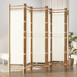 Sammenleggbar Romdeler 6 Paneler 240 Cm Bambus Og Lerret