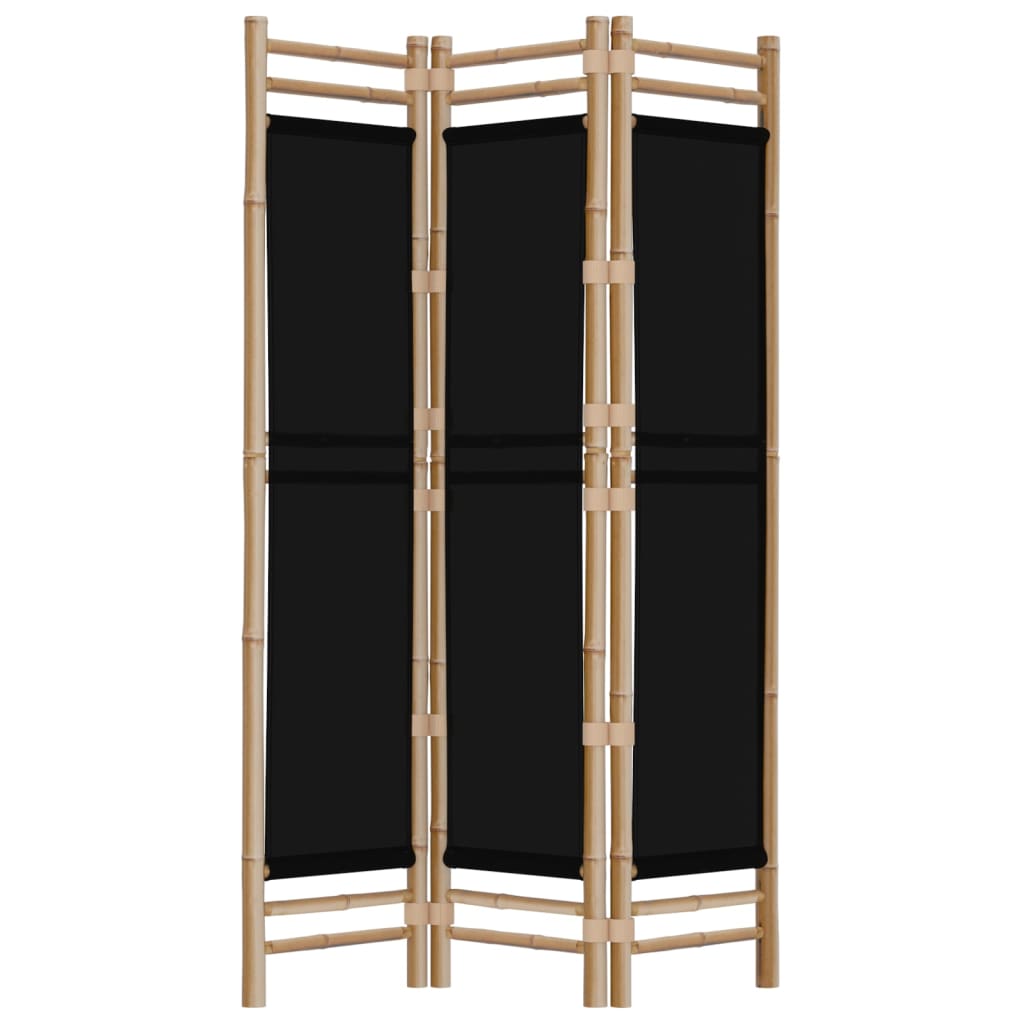 Sammenleggbar Romdeler 3 Paneler 120 Cm Bambus Og Lerret