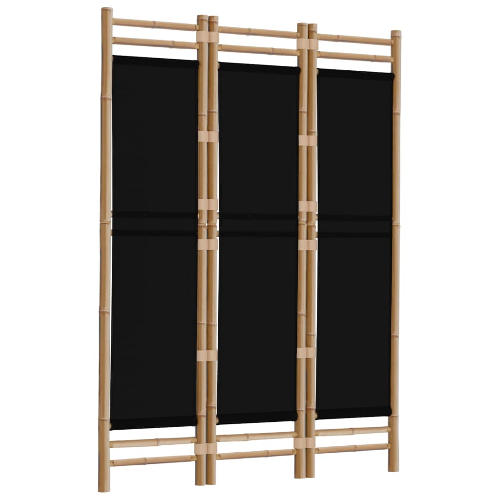 Sammenleggbar Romdeler 3 Paneler 120 Cm Bambus Og Lerret