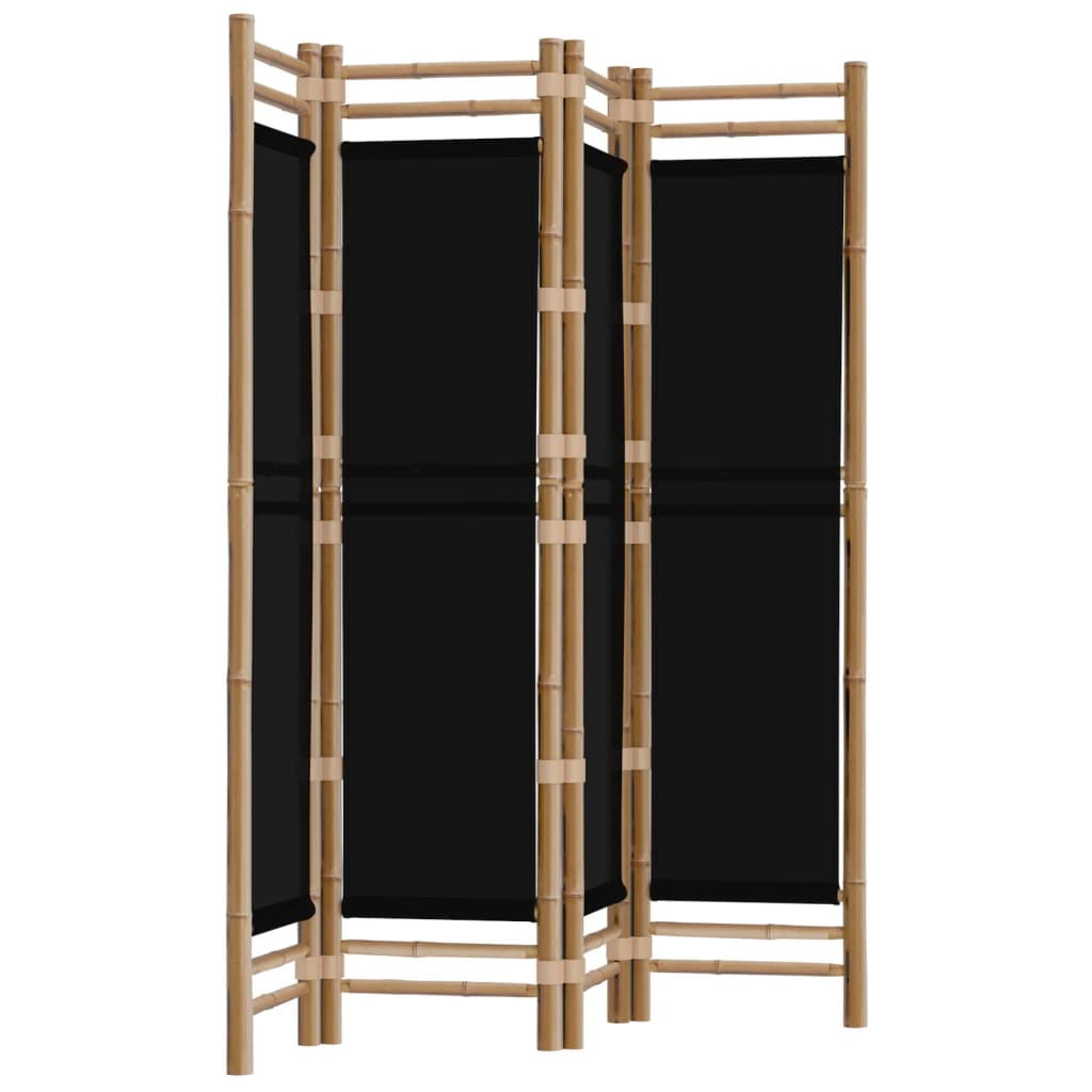 Sammenleggbar Romdeler 4 Paneler 160 Cm Bambus Og Lerret