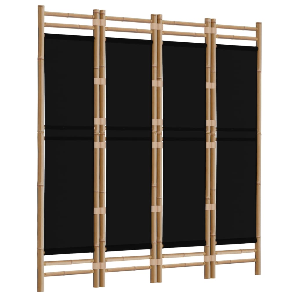 Sammenleggbar Romdeler 4 Paneler 160 Cm Bambus Og Lerret