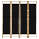 Sammenleggbar Romdeler 4 Paneler 160 Cm Bambus Og Lerret