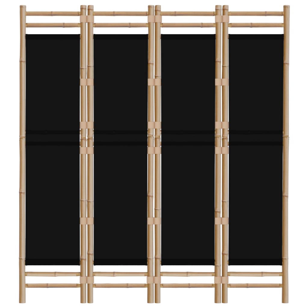 Sammenleggbar Romdeler 4 Paneler 160 Cm Bambus Og Lerret