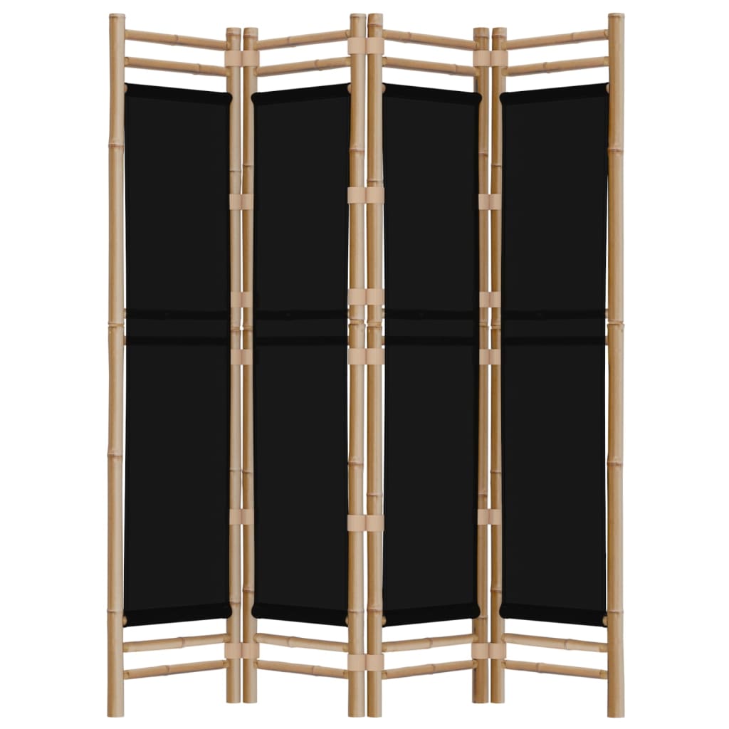 Sammenleggbar Romdeler 4 Paneler 160 Cm Bambus Og Lerret