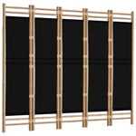 Sammenleggbar Romdeler 5 Paneler 200 Cm Bambus Og Lerret