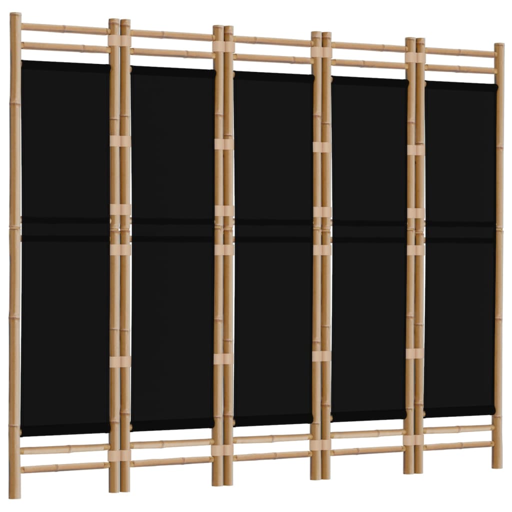 Sammenleggbar Romdeler 5 Paneler 200 Cm Bambus Og Lerret