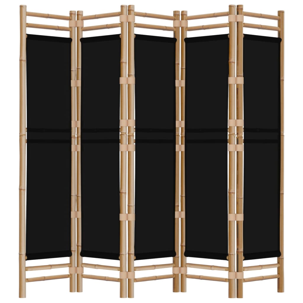Sammenleggbar Romdeler 5 Paneler 200 Cm Bambus Og Lerret
