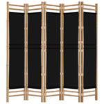 Sammenleggbar Romdeler 5 Paneler 200 Cm Bambus Og Lerret