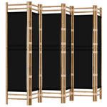Sammenleggbar Romdeler 6 Paneler 240 Cm Bambus Og Lerret