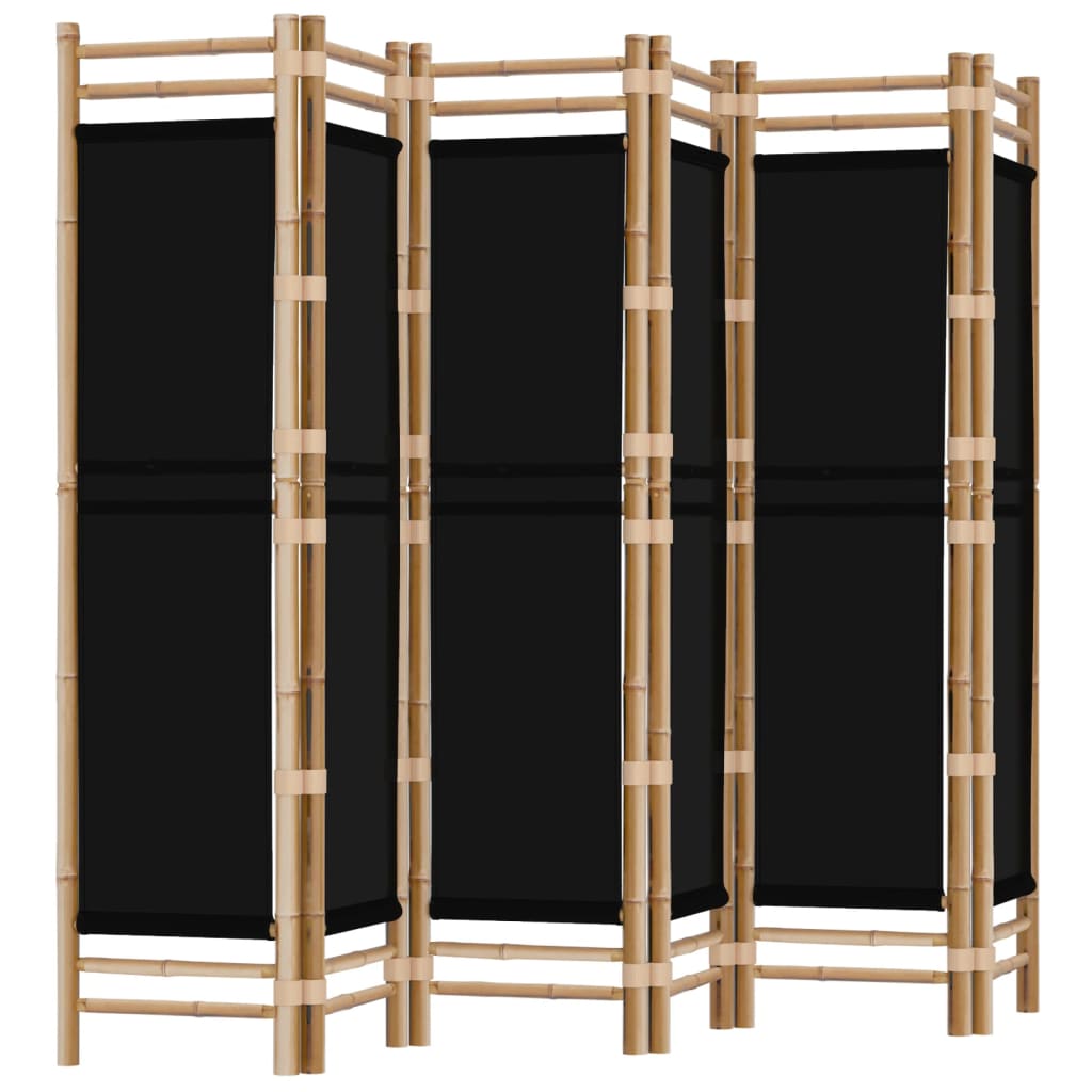 Sammenleggbar Romdeler 6 Paneler 240 Cm Bambus Og Lerret