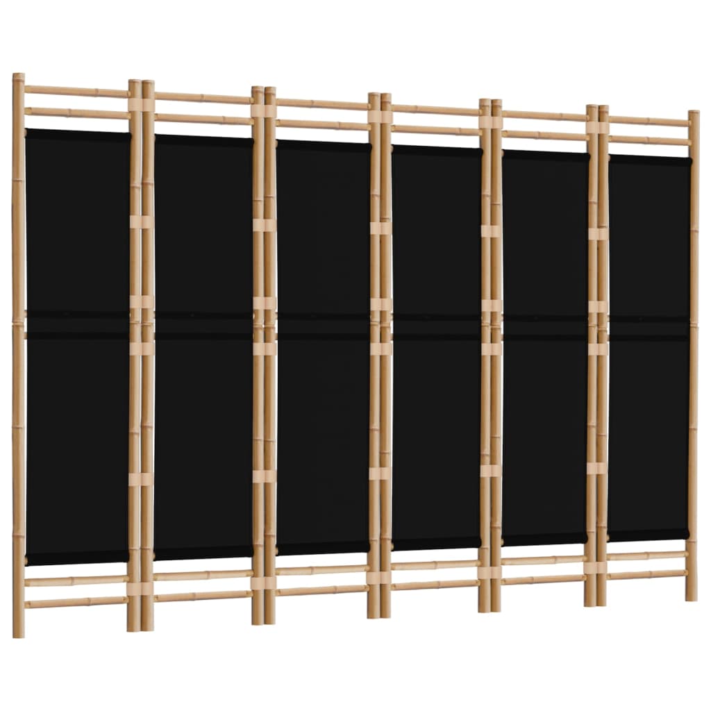 Sammenleggbar Romdeler 6 Paneler 240 Cm Bambus Og Lerret
