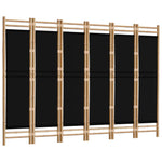 Sammenleggbar Romdeler 6 Paneler 240 Cm Bambus Og Lerret