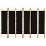 Sammenleggbar Romdeler 6 Paneler 240 Cm Bambus Og Lerret