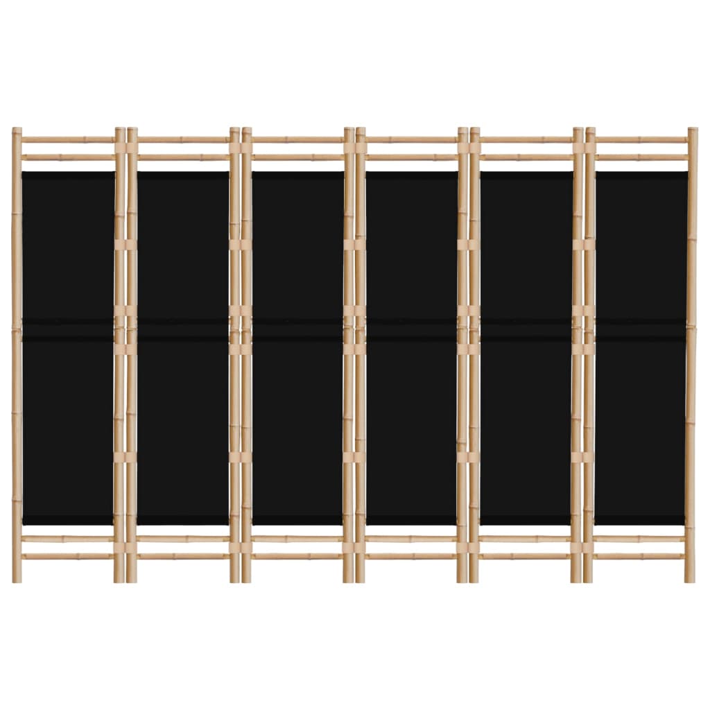 Sammenleggbar Romdeler 6 Paneler 240 Cm Bambus Og Lerret