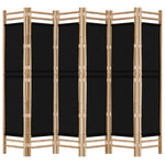 Sammenleggbar Romdeler 6 Paneler 240 Cm Bambus Og Lerret