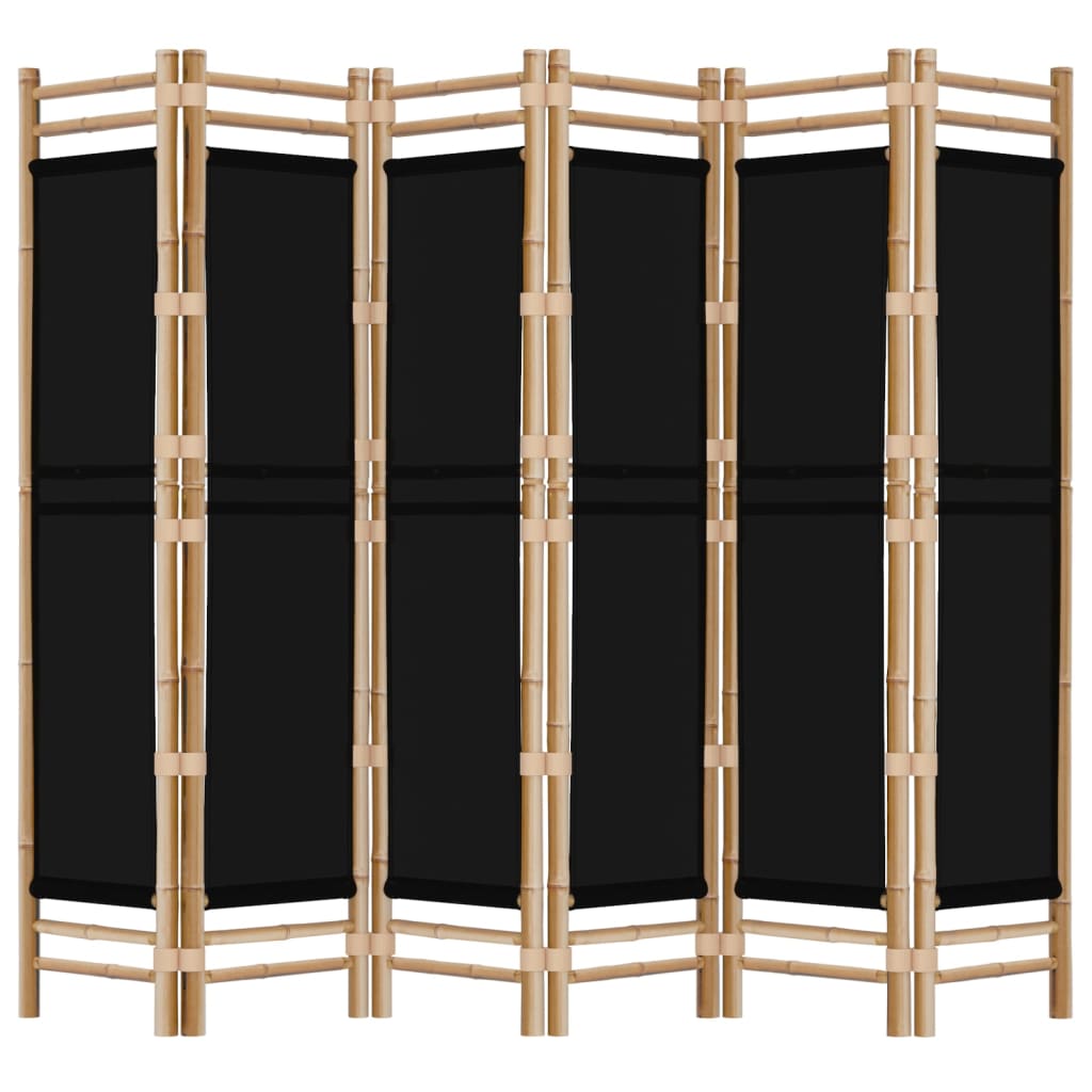Sammenleggbar Romdeler 6 Paneler 240 Cm Bambus Og Lerret