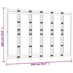 Sammenleggbar Romdeler 6 Paneler 240 Cm Bambus Og Lerret