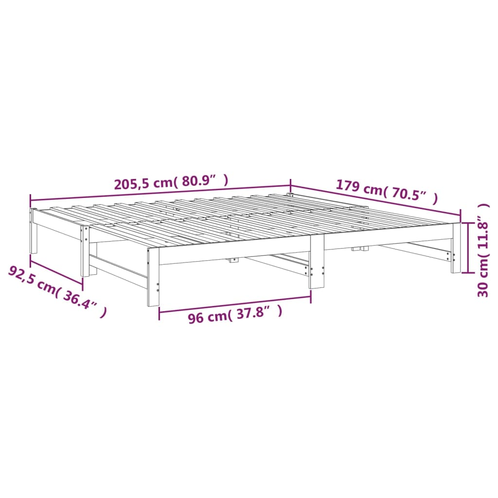 Uttrekkbar Dagseng 2X(90X200) Cm Heltre Furu