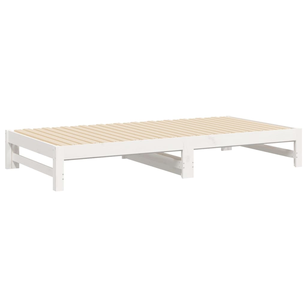 Uttrekkbar Dagseng Hvit 2X(80X200) Cm Heltre Furu
