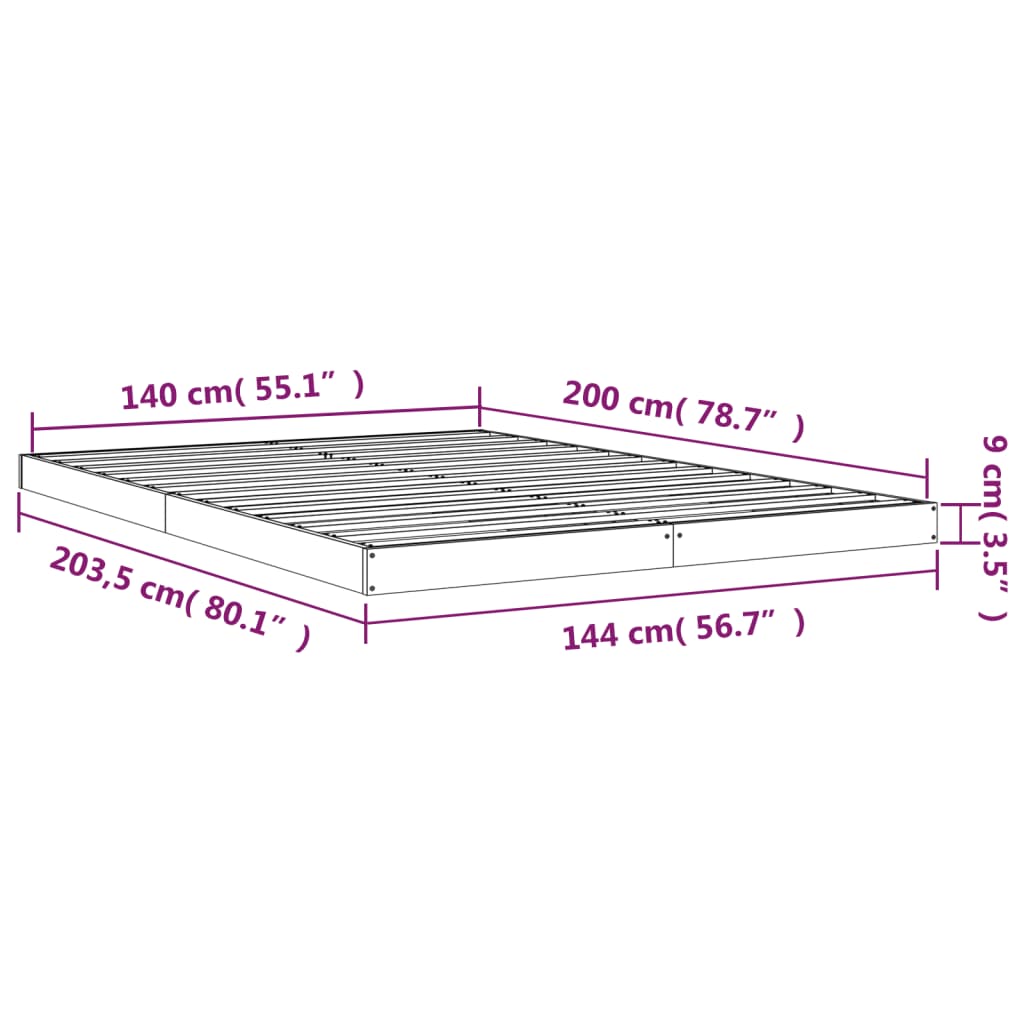 Sengeramme 140X200 Cm Heltre Furu