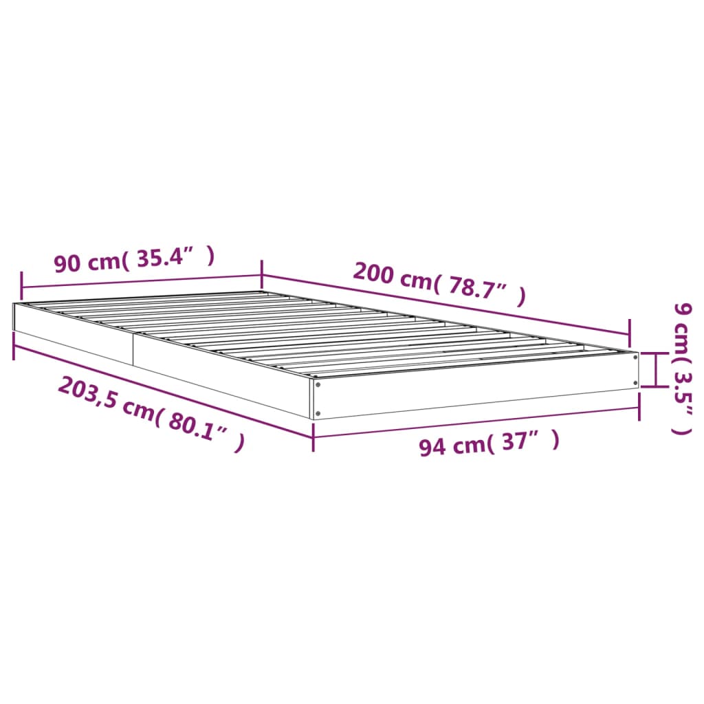 Sengeramme 90X200 Cm Heltre Furu