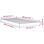 Sengeramme Hvit 90X200 Cm Heltre Furu