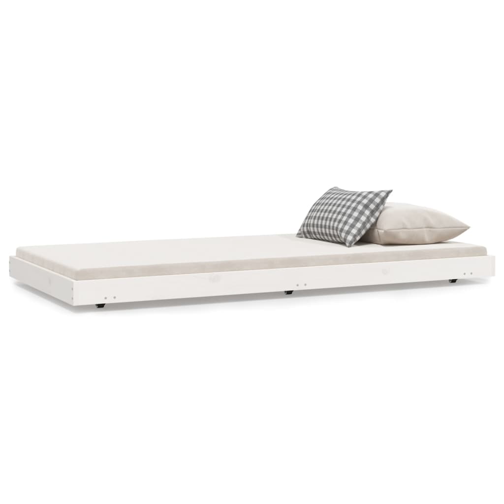 Sengeramme Uten Madrass Hvit 75X190 Cm Heltre Furu
