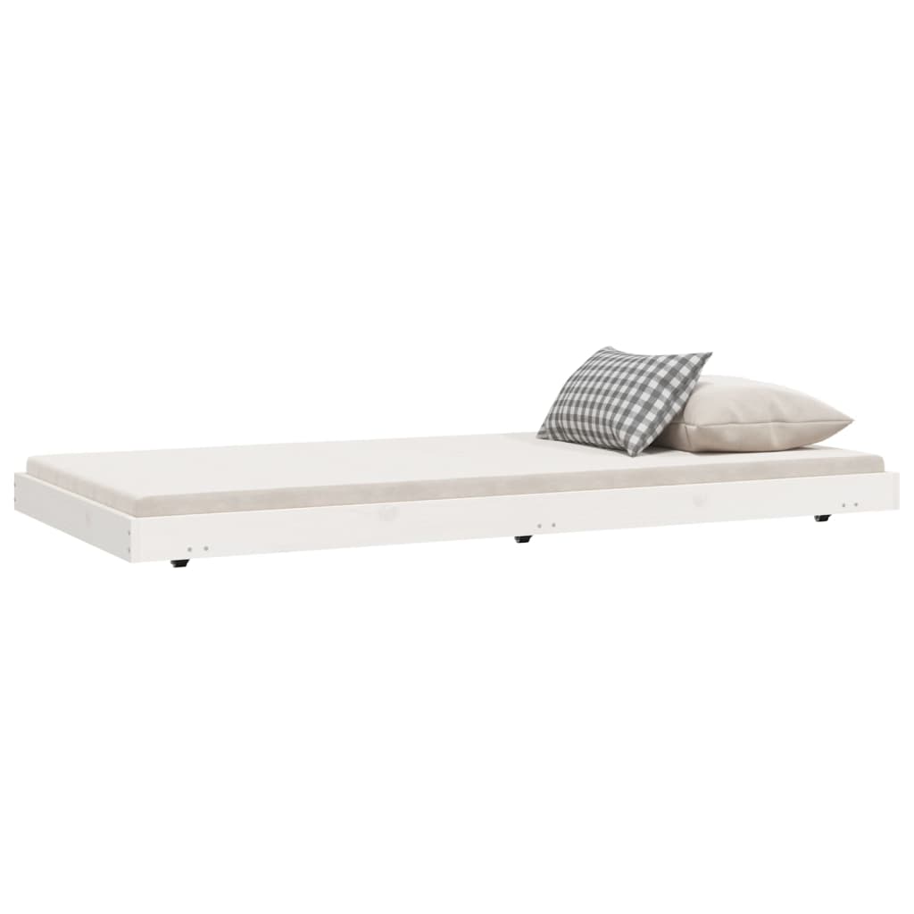Sengeramme Uten Madrass Hvit 75X190 Cm Heltre Furu