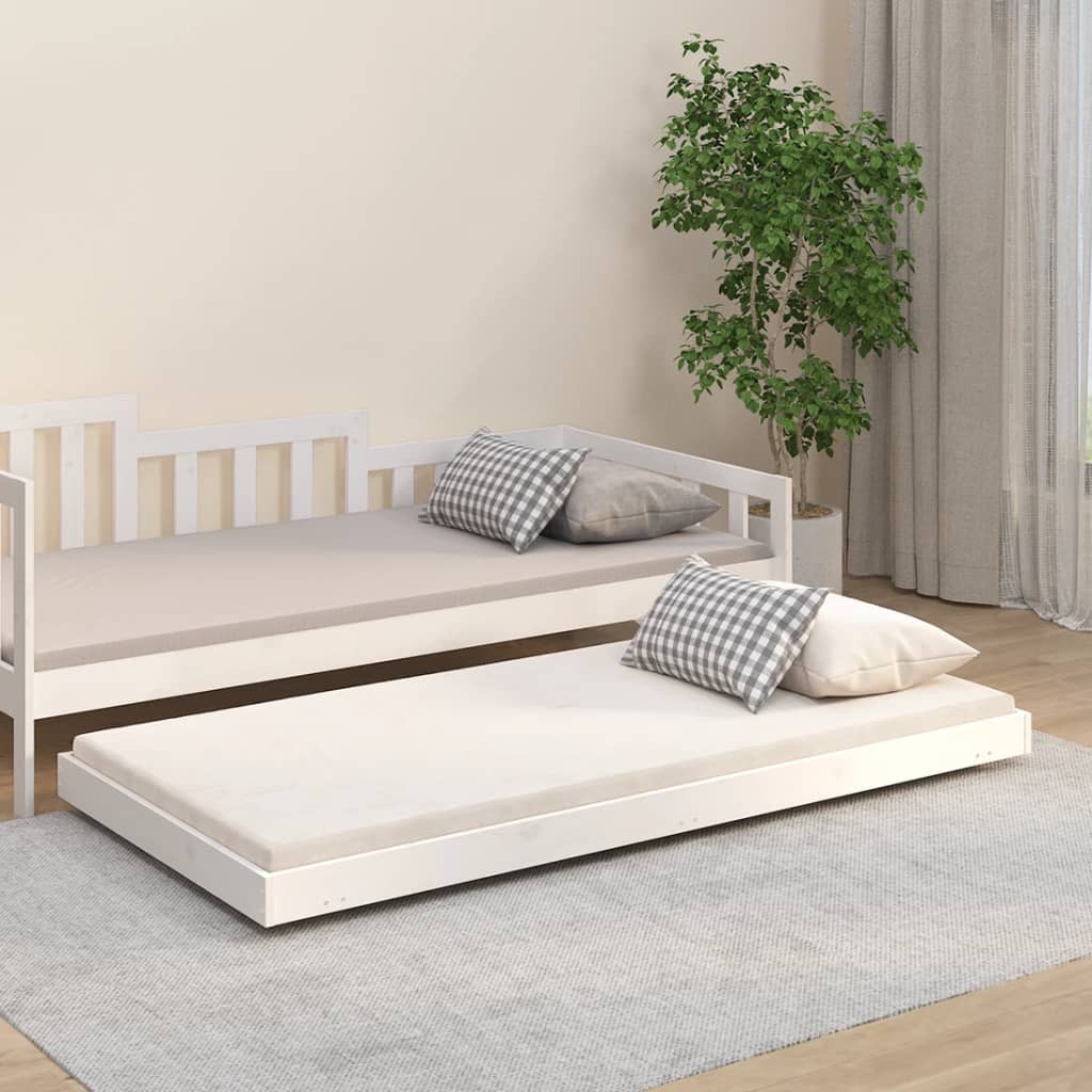 Sengeramme Uten Madrass Hvit 75X190 Cm Heltre Furu