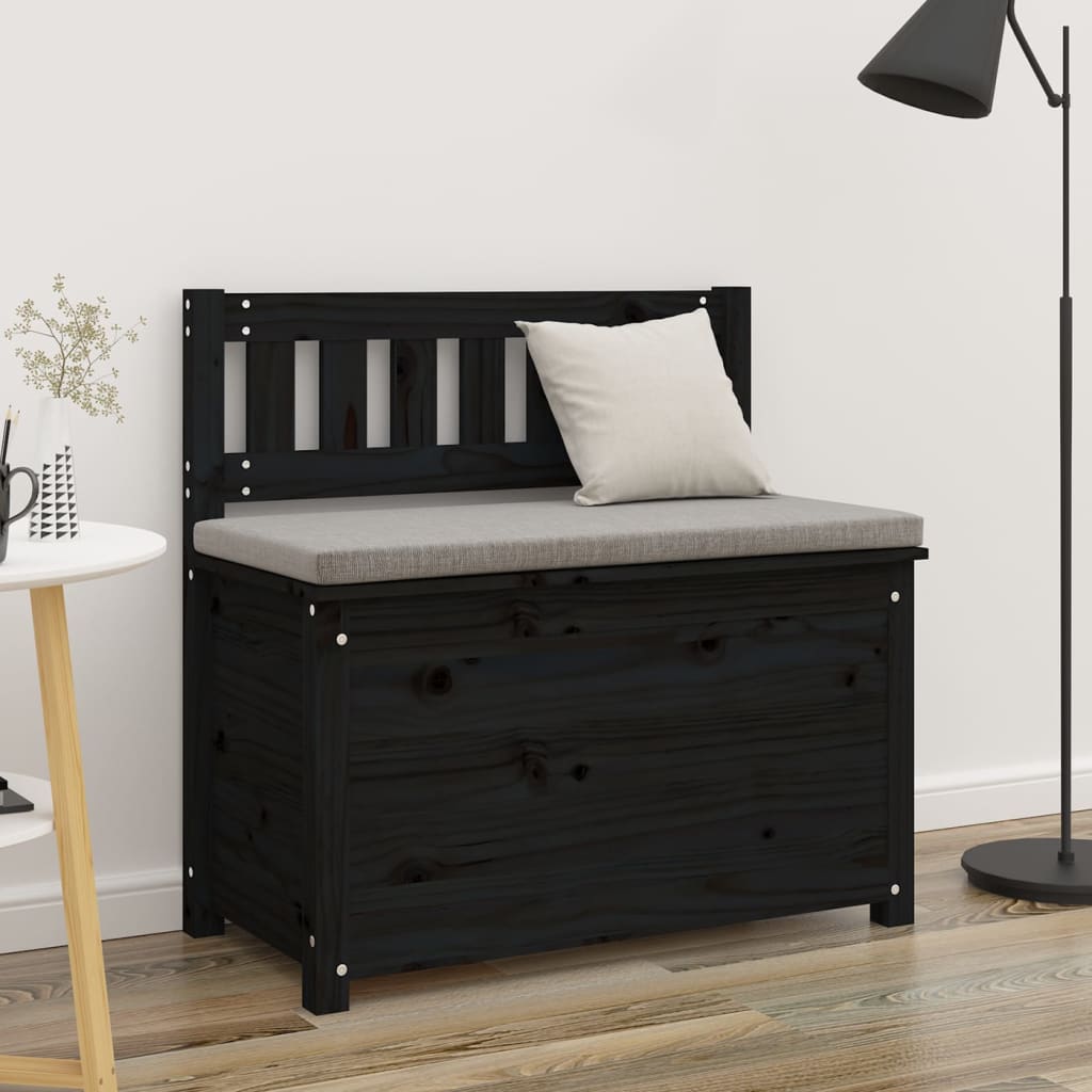 Benk Svart 80X41X77 Cm Heltre Furu