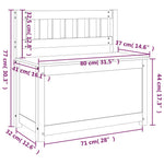 Benk Svart 80X41X77 Cm Heltre Furu