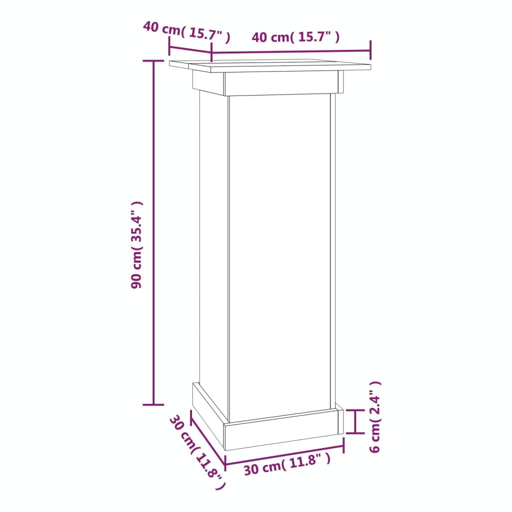 Blomsterstativ 40X40X90 Cm Heltre Furu